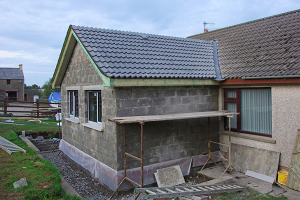 An image showing an extension that is being constructed